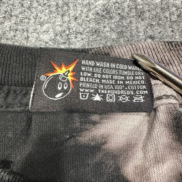 Vintage The Hundreds Mens XL Shirt Rare Adam Bomb Y2K Black Bleached - Picture 4 of 9